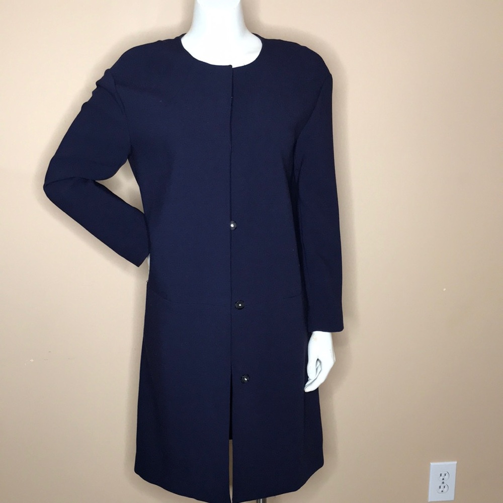 H&M Navy Blue Maxi Lightweight Layering Jacket